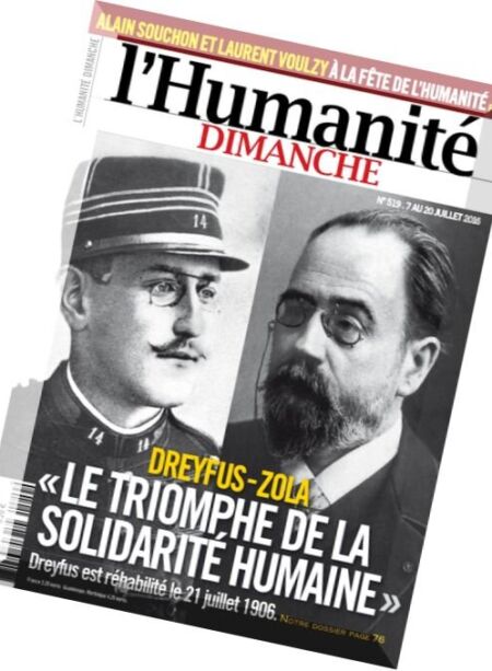 L’Humanite Dimanche – 7 au 20 Juillet 2016 Cover