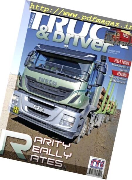 NZ Truck & Driver Magazine – August 2016 Cover