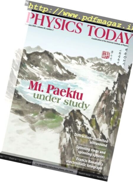 Physics Today – February 2016 Cover