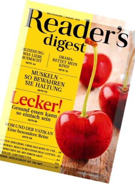 Readers Digest Germany – August 2016 Cover