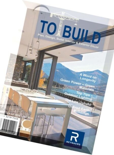 To Build Magazine – July-October 2016 Cover