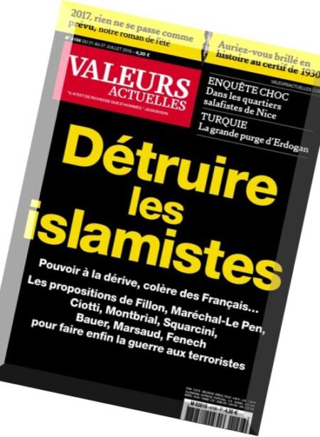 Valeurs Actuelles – 21 au 27 Juillet 2016 Cover