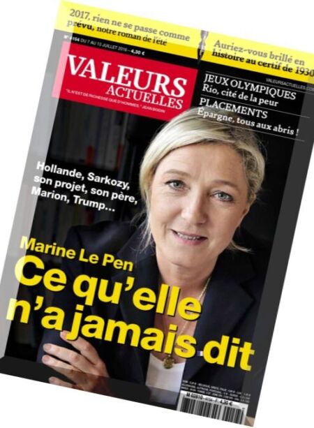 Valeurs Actuelles – 7 au 13 Juillet 2016 Cover