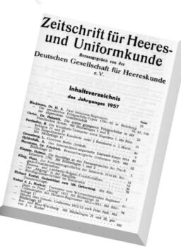 Zeitschrift fur Heeres- und Uniformkunde – N 152-156, 1957