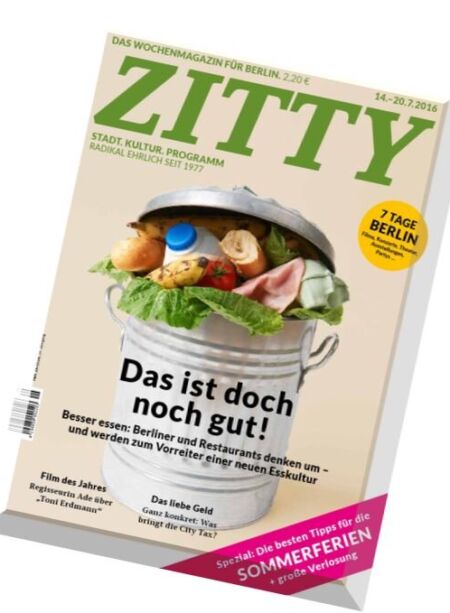 Zitty – 14 Juli 2016 Cover