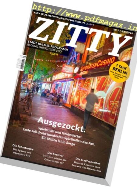 Zitty – 28 Juli 2016 Cover