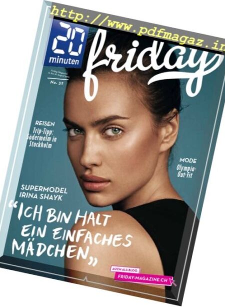 20 Minuten Friday – 12-18 August 2016 Cover