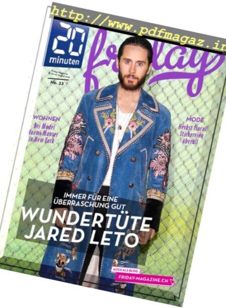20 Minuten Friday – 19-25 August 2016 Cover