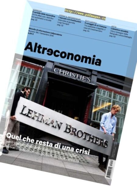 Alterconomia – Settembre 2016 Cover