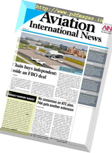 Aviation International News – August 2016 Cover