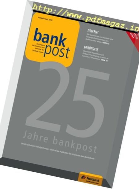 Bankpost – Juni 2016 Cover