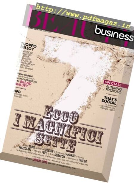 Beauty Business – Settembre 2016 Cover