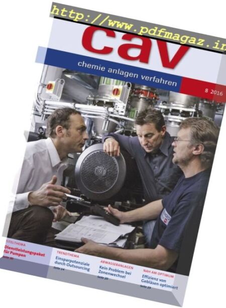 CAV Chemie Anlagen Verfahren – Nr.8, 2016 Cover