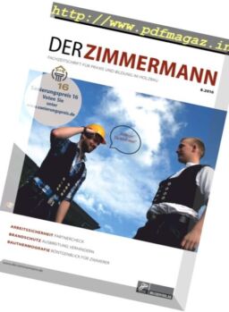 Der Zimmermann – Nr.8, 2016