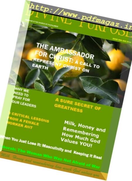 Divine Purpose – August 2016 Cover