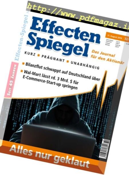Effecten Spiegel – 11 August 2016 Cover