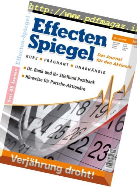 Effecten Spiegel – 28 Juli 2016 Cover