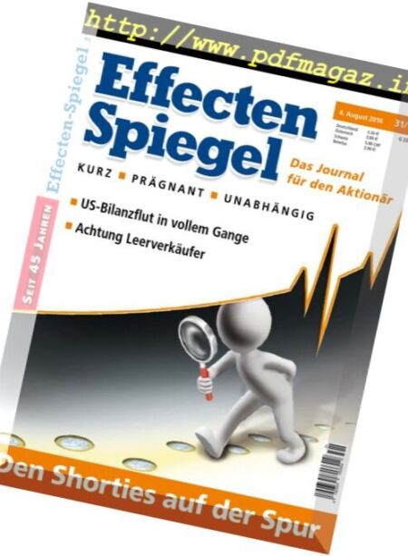 Effecten Spiegel – 4 August 2016 Cover