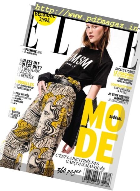 Elle Belgium – Septembre 2016 Cover