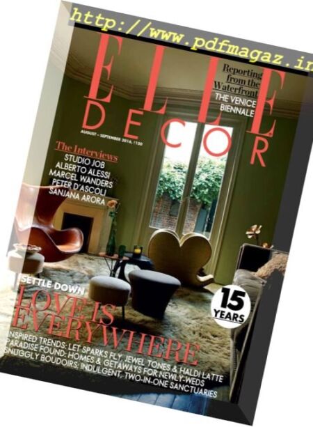 Elle Decor India – August-September 2016 Cover