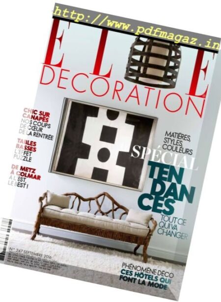 Elle Decoration France – Septembre 2016 Cover