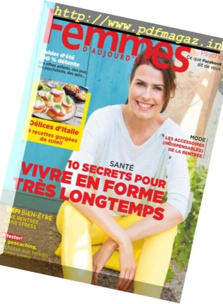 Femmes d’Aujourd’hui – 18 Aout 2016 Cover