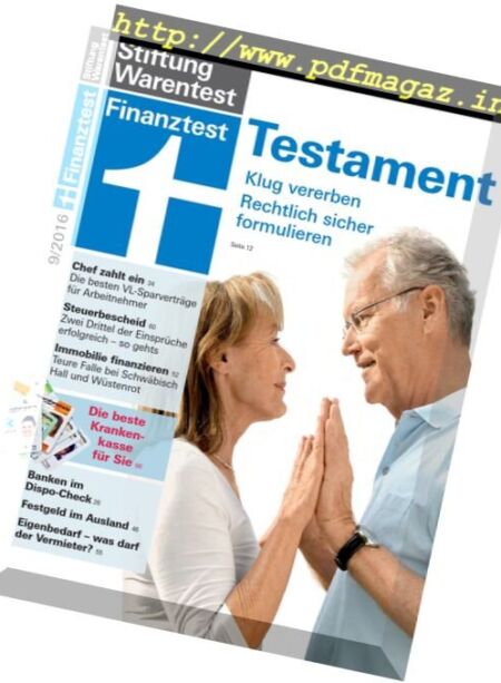 Finanztest – September 2016 Cover