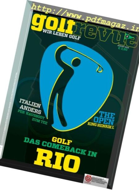 Golfrevue – August 2016 Cover