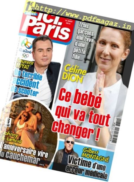 Ici Paris – 10 au 16 Aout 2016 Cover