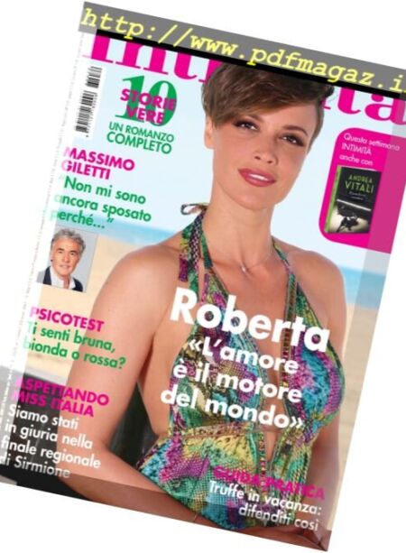 Intimita – 31 Agosto 2016 Cover