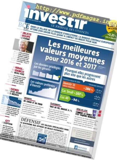 investir – 23 Juillet 2016 Cover