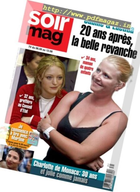 Le Soir Magazine – 6 au 12 Aout 2016 Cover