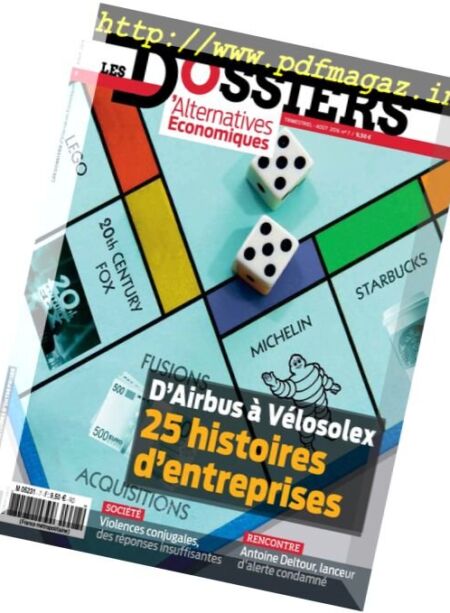 Les Dossiers d’Alternatives Economiques – Aout 2016 Cover