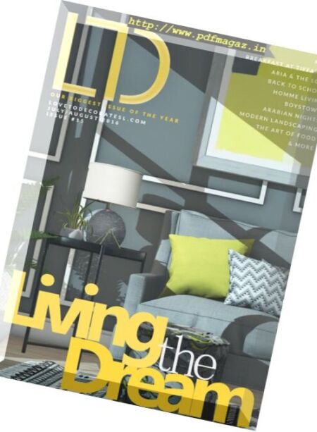 LTD. Love To Decorate Magazine – July-August 2016 Cover