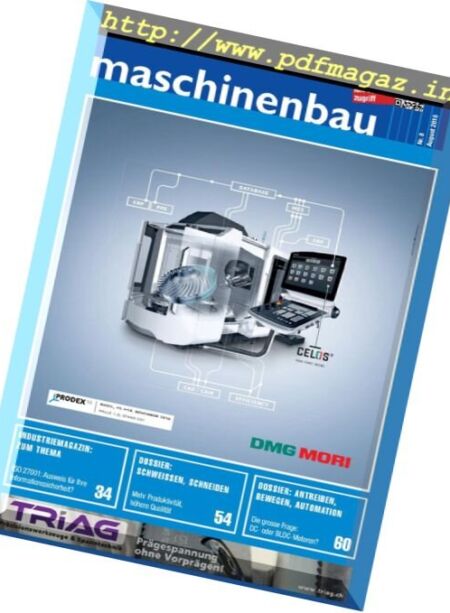 Maschinenbau – August 2016 Cover