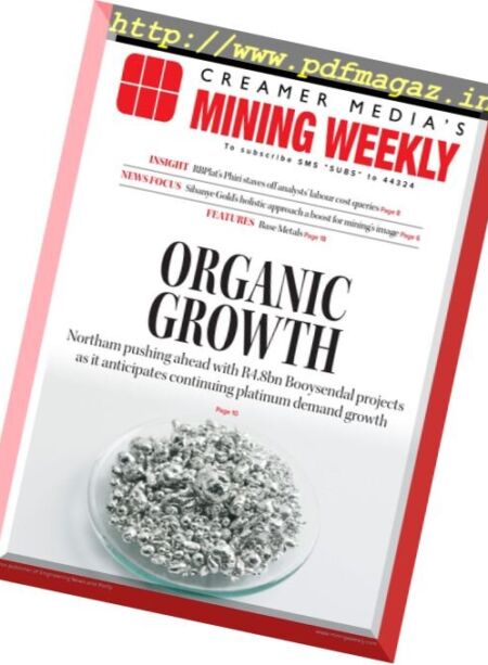 Mining Weekly – 12 August 2016 Cover