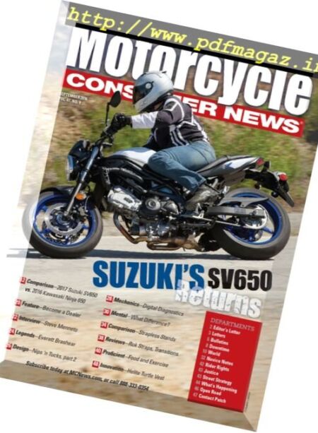 Motorcycle Consumer News – September 2016 Cover