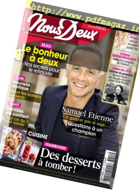 Nous Deux – 16 au 22 Aout 2016 Cover