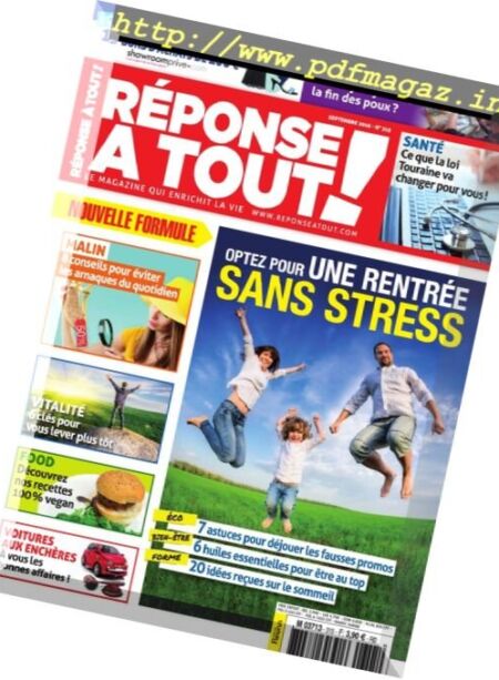 Reponse A Tout – Septembre 2016 Cover