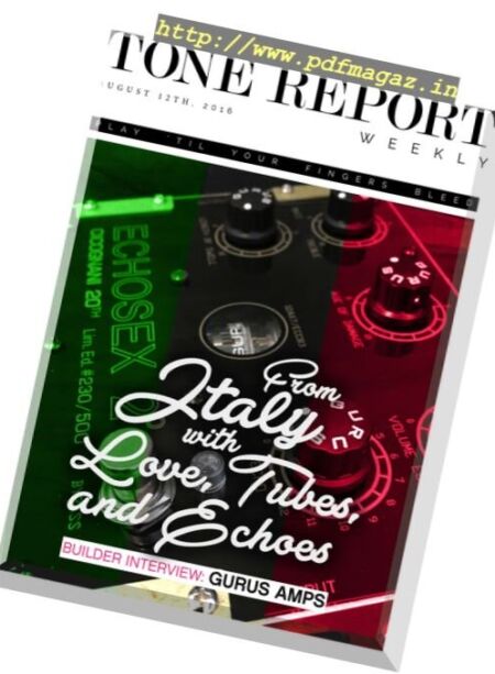 Tone Report Weekly – Issue 140, 12 August 2016 Cover