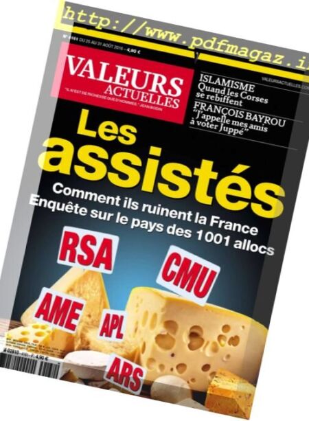 Valeurs Actuelles – 25 au 31 Aout 2016 Cover