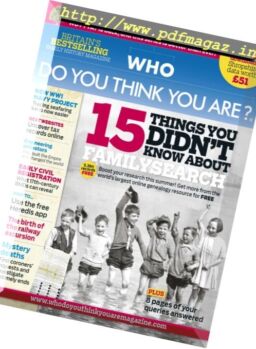 Who Do You Think You Are – September 2016