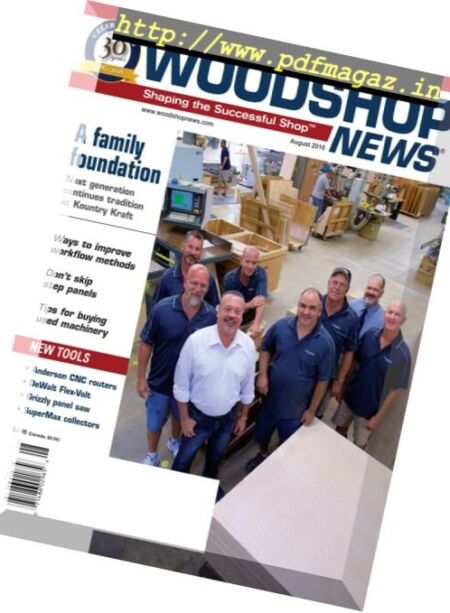 Woodshop News – August 2016 Cover