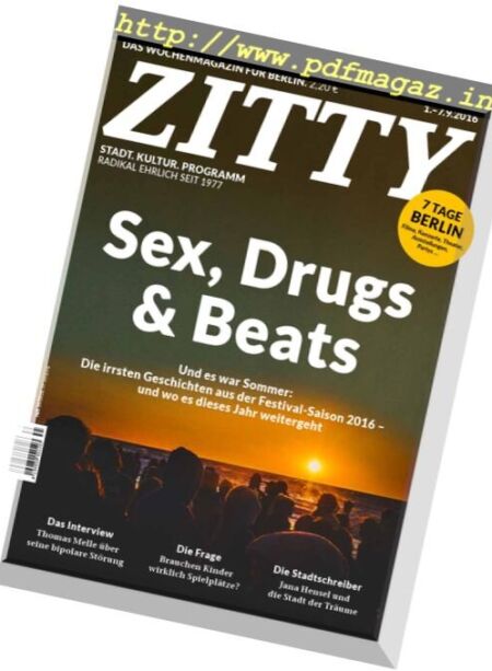 Zitty – 1 September 2016 Cover
