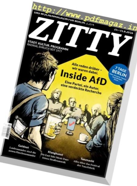 Zitty – 25 August 2016 Cover