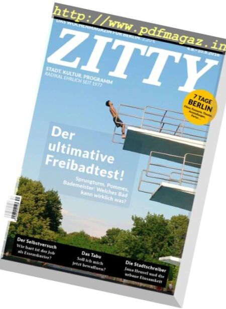 Zitty – 4 August 2016 Cover