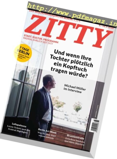 Zitty – 8 September 2016 Cover