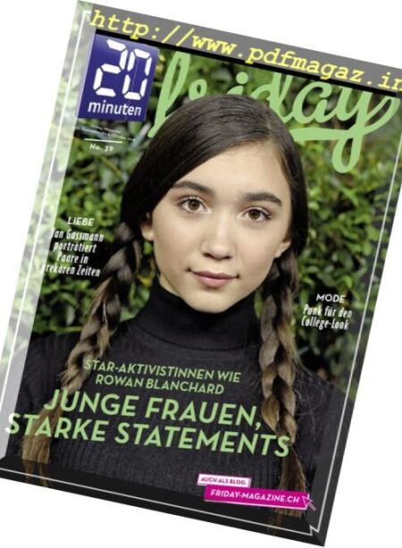 20 Minuten Friday – 30 September 2016 Cover