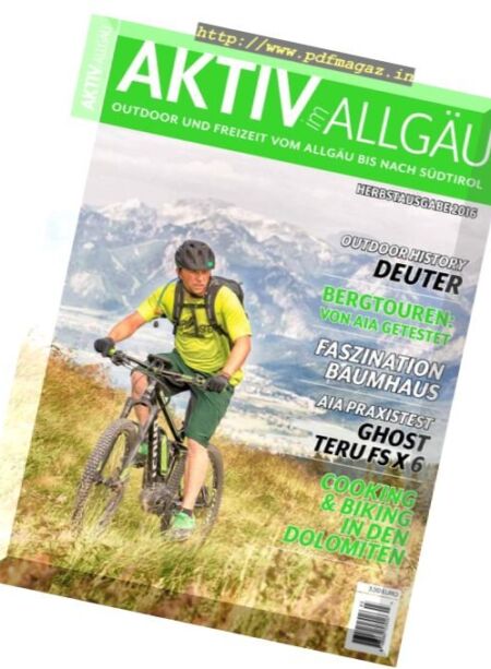 Aktiv im Allgau – Herbstausgabe 2016 Cover