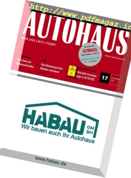 Autohaus – Nr.17 2016 Cover